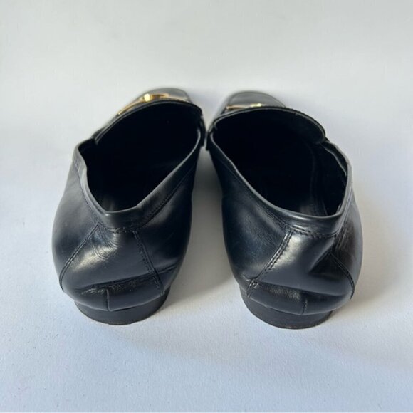 Louis Vuitton Upper Case Flat Black Smoth Leather Loafers Sz 38 - Picture 5 of 11